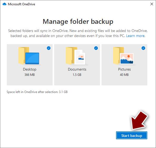 Pick which folders to sync Pick which folders to sync