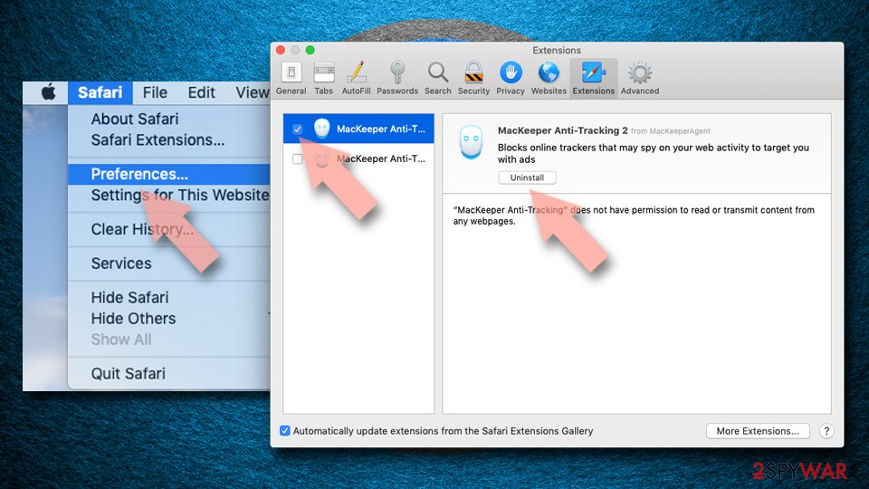 Remove extensions from Safari Remove extensions from Safari