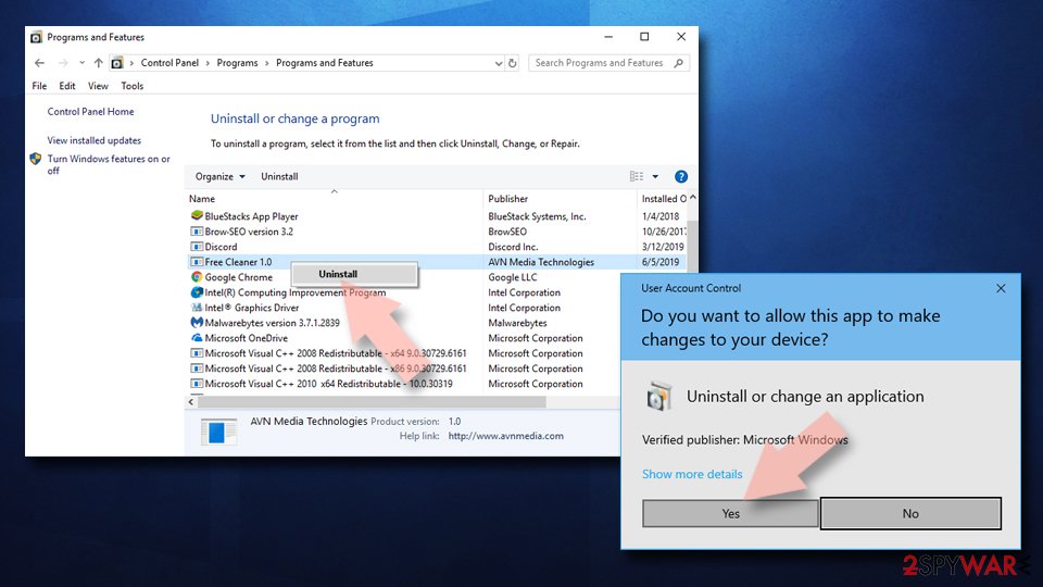 Uninstall from Windows 2 Uninstall from Windows 2