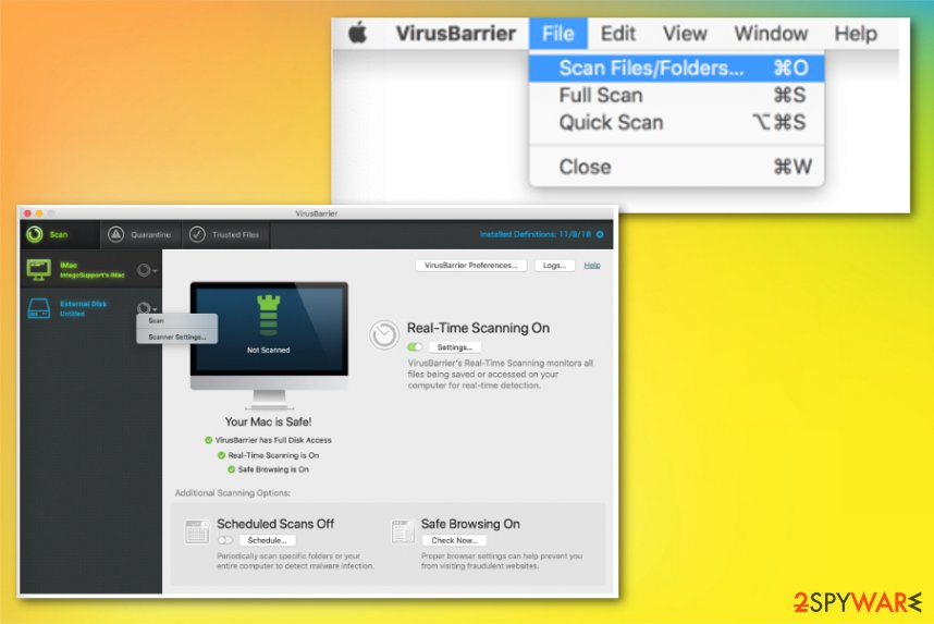 File and folder scan options File and folder scan options
