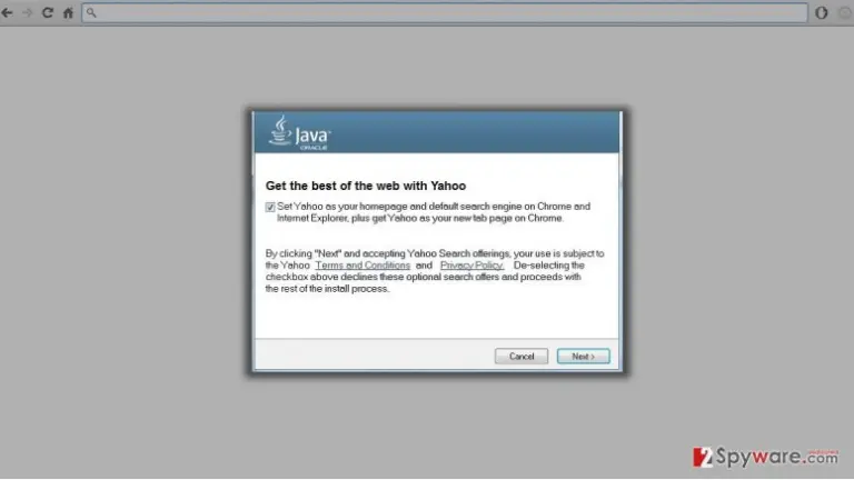 An image of Java Oracle notification