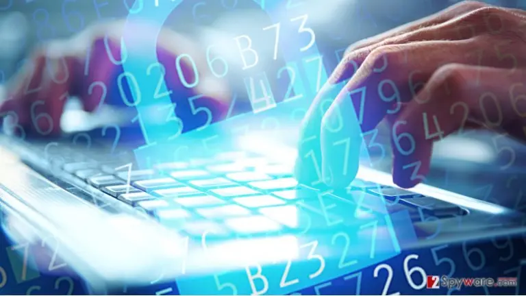 Computer user typing