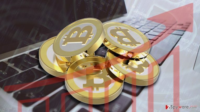Image of the increase in Bitcoin value Image of the increase in Bitcoin value