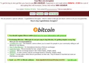 an example of Cryptolocker warning