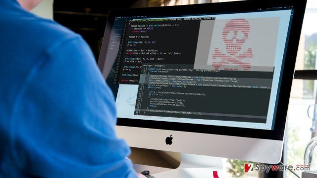 An image displaying a ransomware developer
