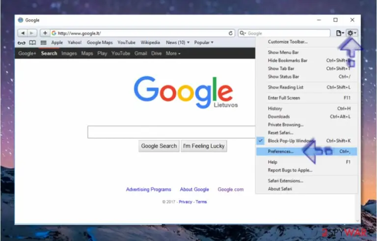 Open Safari Settings