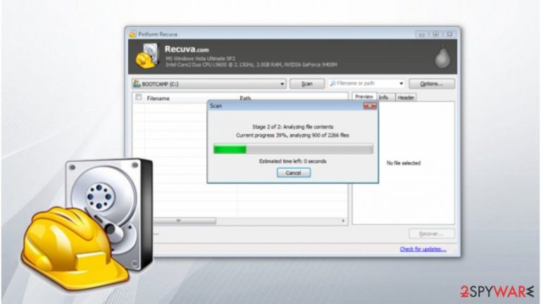 Piniform Recuva software