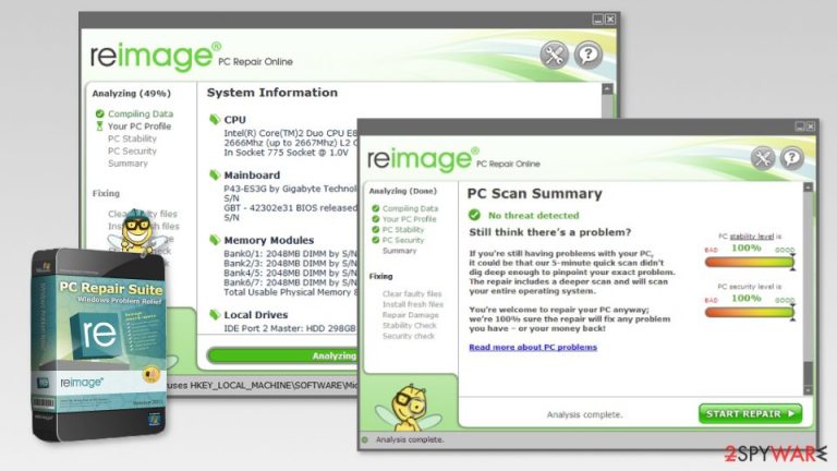 Screenshot of Reimage