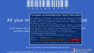 The picture of Teslacrypt ransom note
