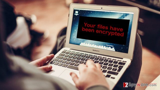 An image showing a message about the encrypted files