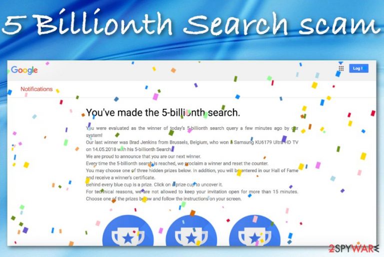 Google 5 Billionth Search scam Google 5 Billionth Search scam