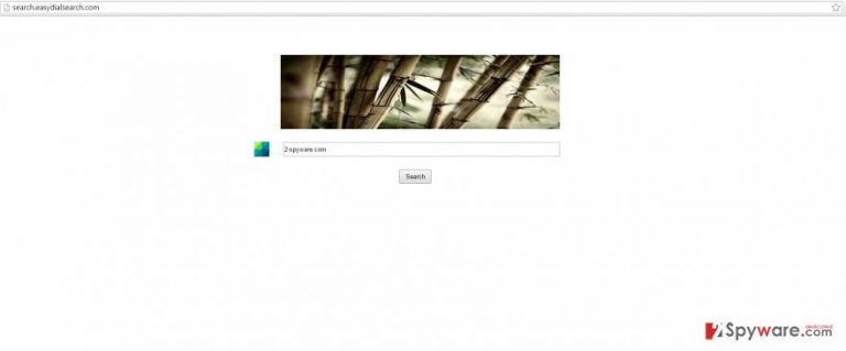 A screenshot of EasyDialSearch virus example
