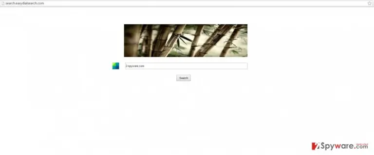 A screenshot of EasyDialSearch virus example