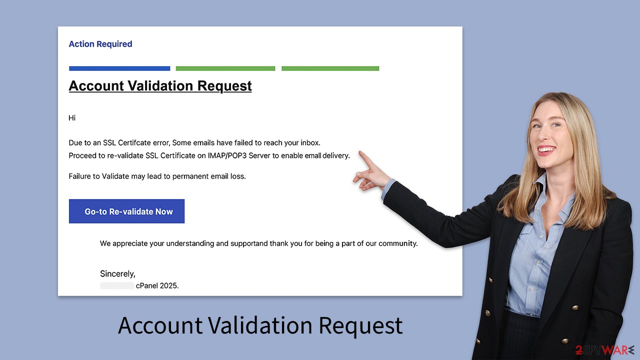 "Account Validation Request" scam email