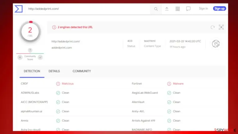 Addedprint.com virus