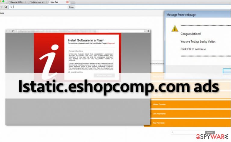 Istatic.eshopcomp.com hijacks computer and displays annoying ads Istatic.eshopcomp.com hijacks computer and displays annoying ads