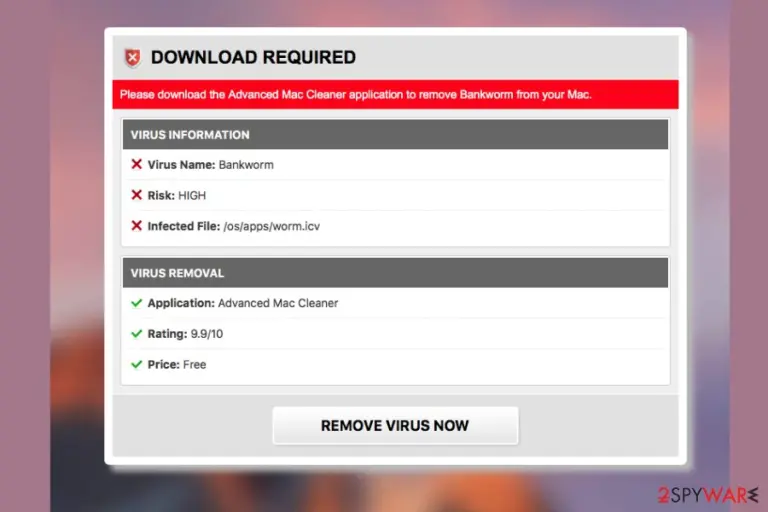 Bankworm detected by Advanced Mac Cleaner
