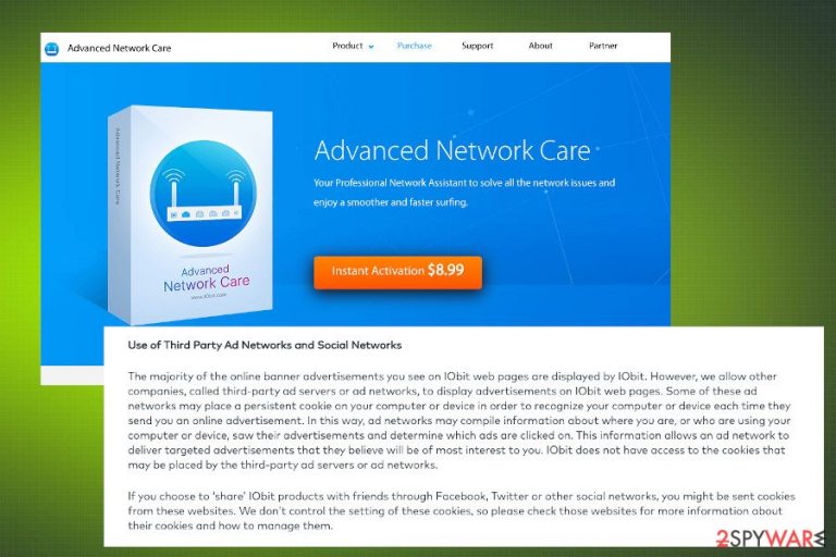 Advanced Network Care can display third-party links