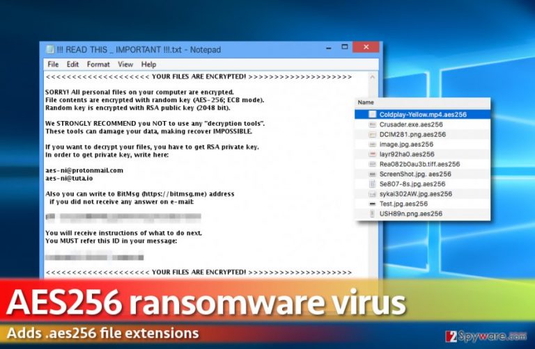 Aes256 ransomware message Aes256 ransomware message