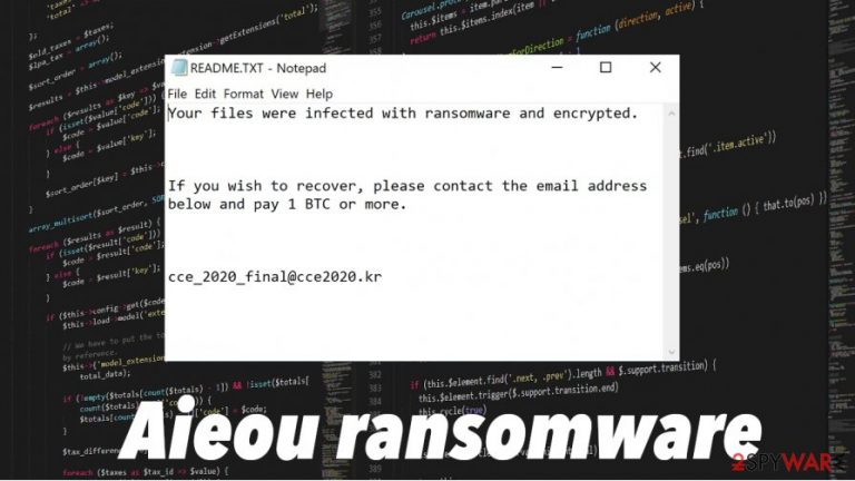 Aieou ransomware infection