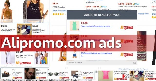 Examples of pop-up ads by Alipromo.com