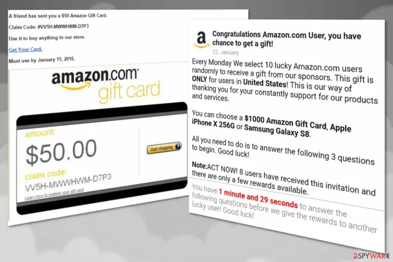 Amazon virus offering fake gift cards