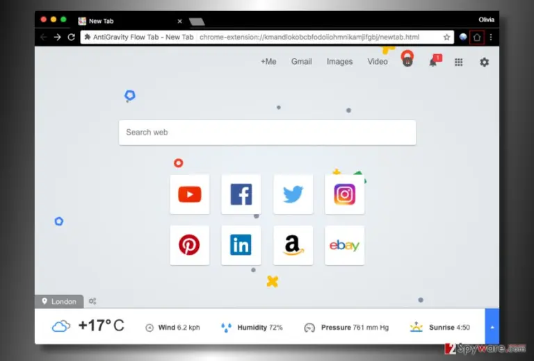 AntiGravity Flow Tab – New Tab virus
