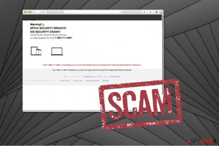 APPLE SECURITY BREACH scam image APPLE SECURITY BREACH scam image