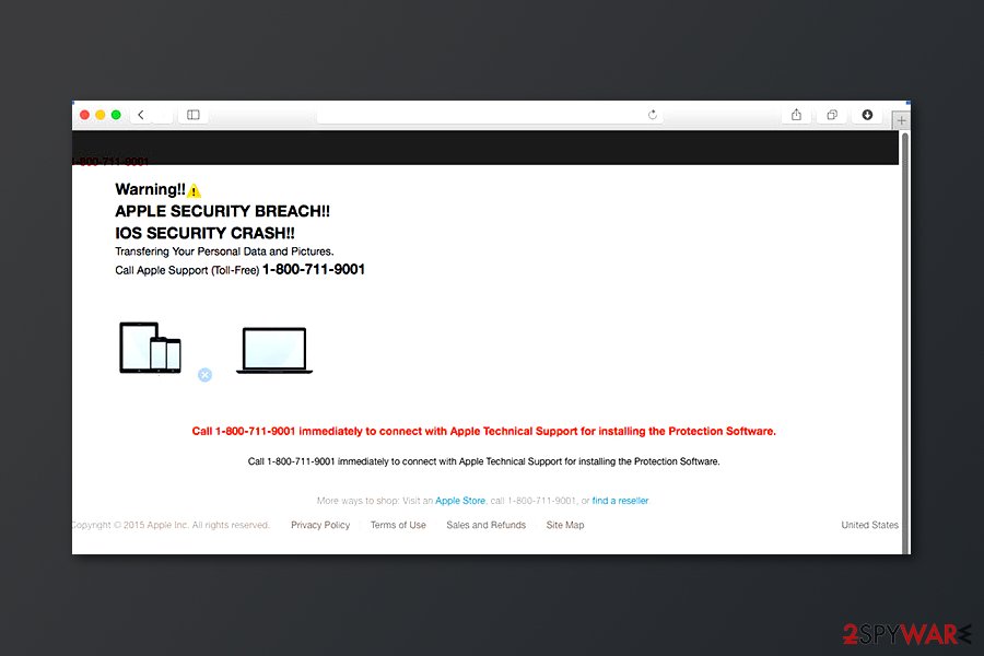 APPLE SECURITY BREACH scam website APPLE SECURITY BREACH scam website