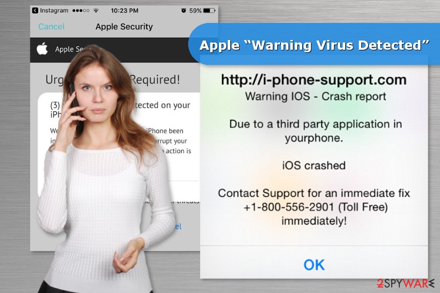 Apple “Warning Virus Detected” scam Apple “Warning Virus Detected” scam