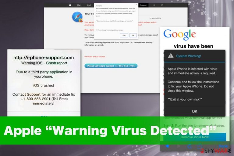 “Warning Virus Detected” scam on Apple “Warning Virus Detected” scam on Apple