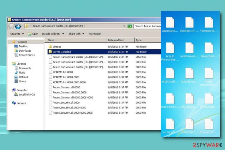 Arsium ransomware encrypted files