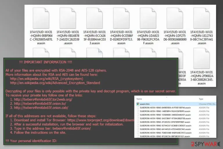 The image of Asasin ransomware virus