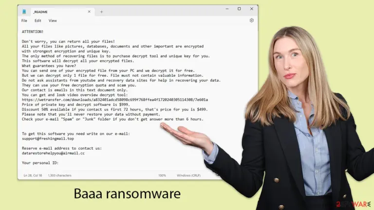 Baaa ransomware Djvu variant