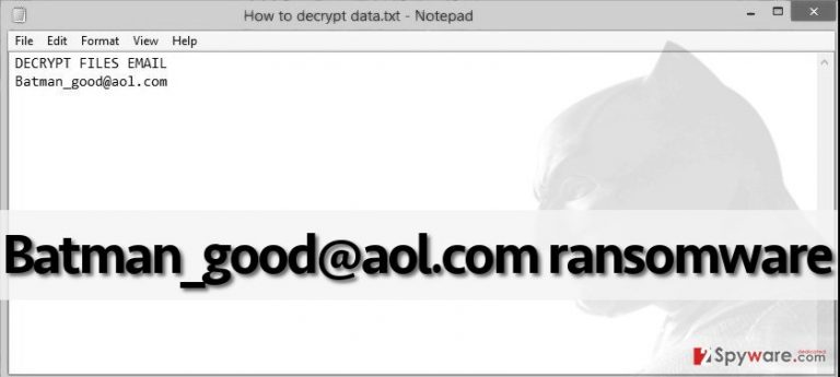 Batman_good@aol.com virus leaves a ransom note Batman_good@aol.com virus leaves a ransom note