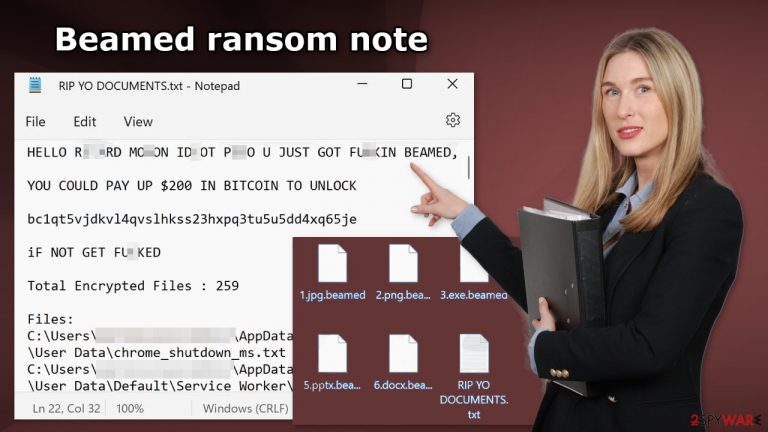 Beamed ransom note