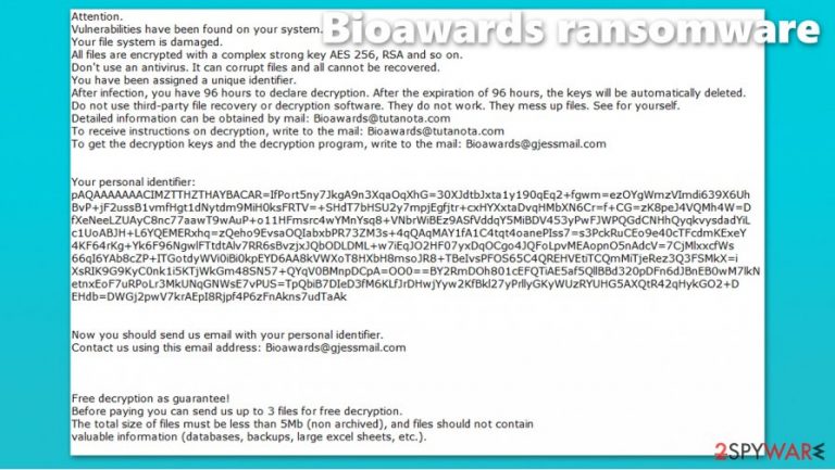 Bioawards ransomware virus