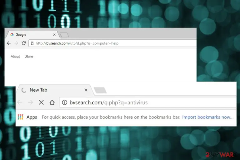 Example of Bvsearch.com redirects