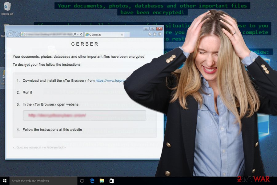 The illustration of .Cerber3 file extension virus The illustration of .Cerber3 file extension virus