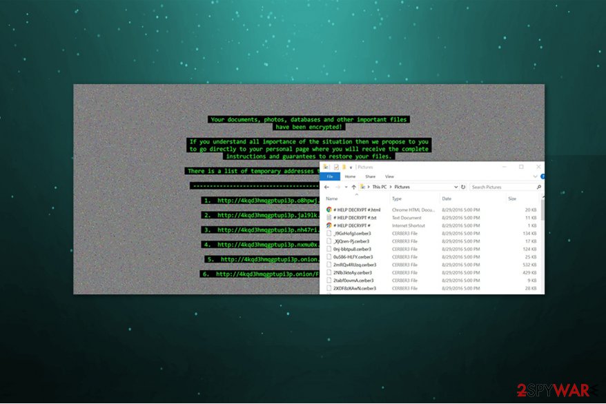 .Cerber3 file extension virus image .Cerber3 file extension virus image