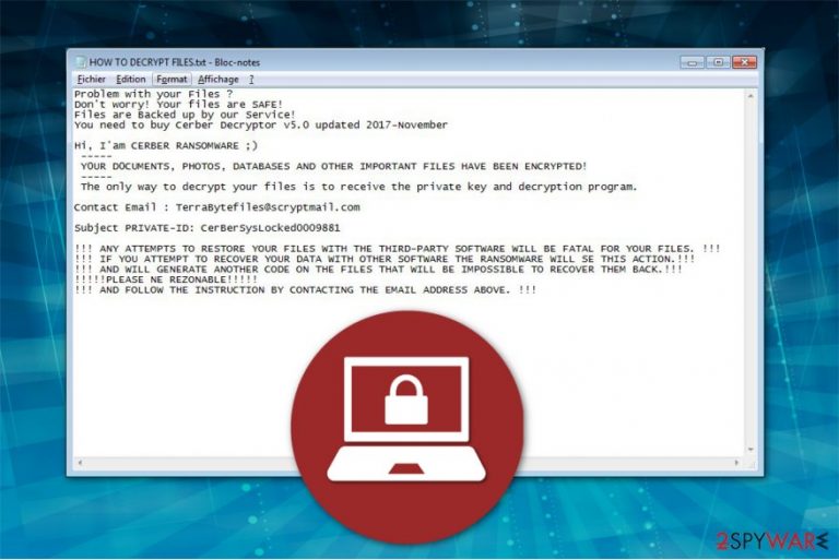 The image of CerBerSysLock ransomware The image of CerBerSysLock ransomware