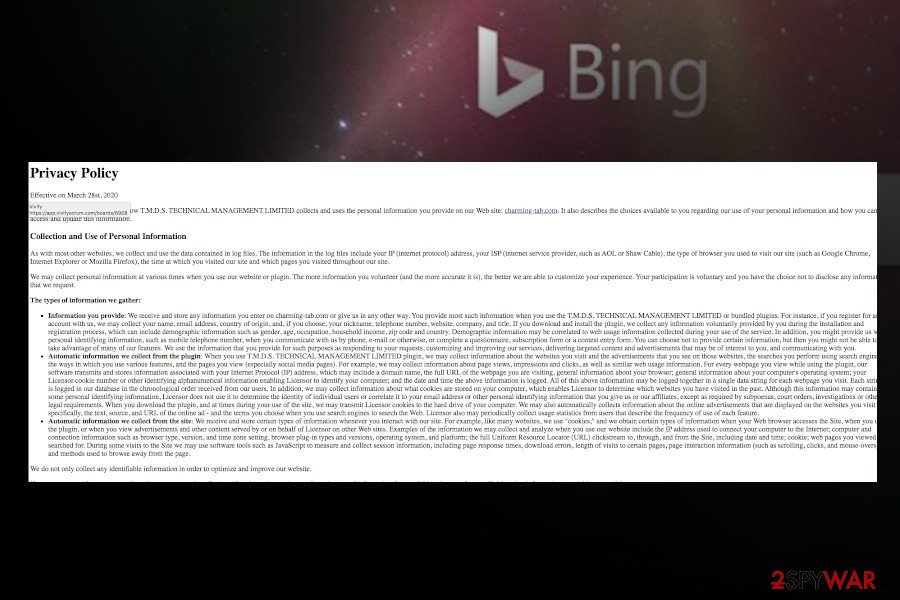Charming Tab Privacy Policy Charming Tab Privacy Policy