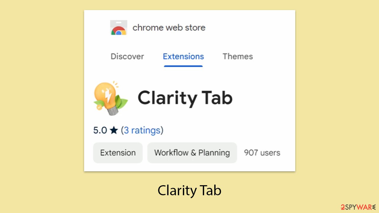 Clarity Tab browser hijacker