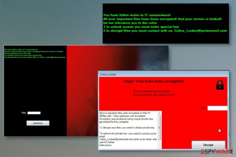 Ransom notes of Cobra Locker ransomware virus