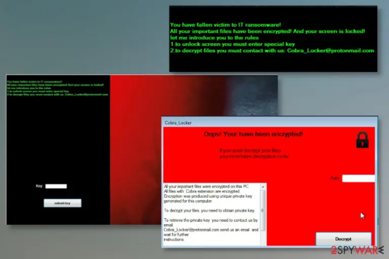 Ransom notes of Cobra Locker ransomware virus
