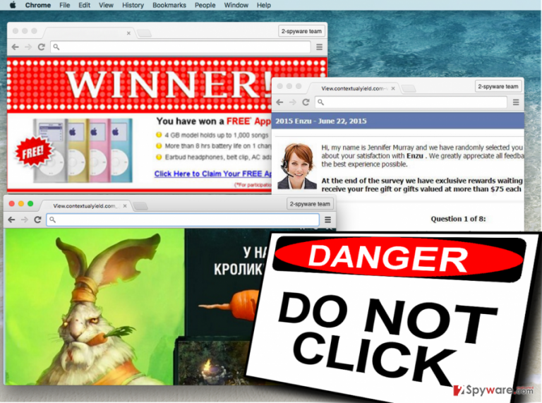 Annoying Contextualyield ads on the computer screen Annoying Contextualyield ads on the computer screen