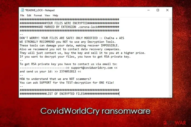 CovidWorldCry ransomware