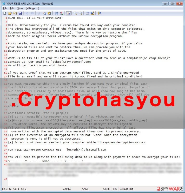 .Cryptohasyou virus example .Cryptohasyou virus example