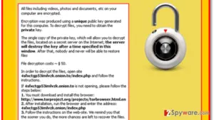 the picture of Cryptorbit ransom note