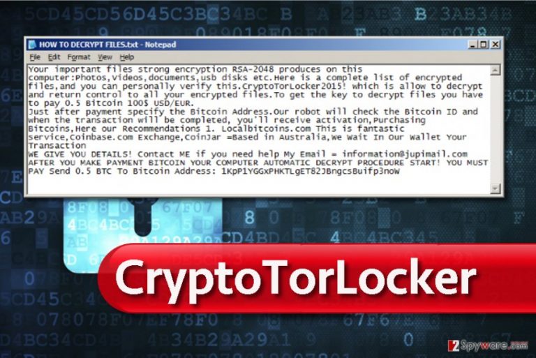 CryptoTorLocker ransom note CryptoTorLocker ransom note